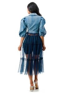 Denim Top Duster with Sheer Bottom