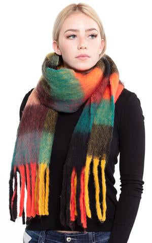 Assorted Acrylic Fabric Fringe Scarf.