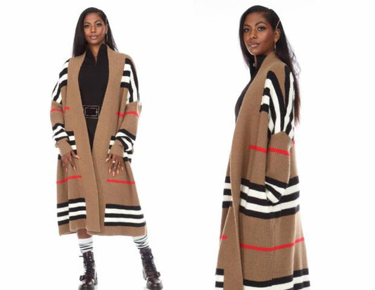 Full Length multicolored Sweater/coat