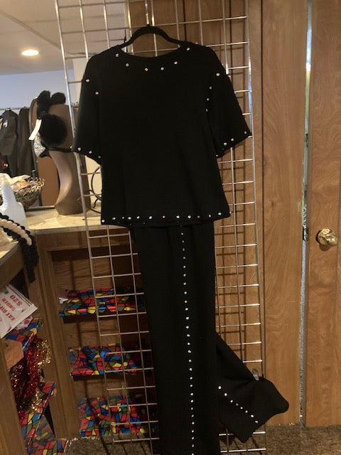 Faux Rhinestone Pant Set