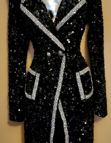 All Beaded Double Breasted Jacket