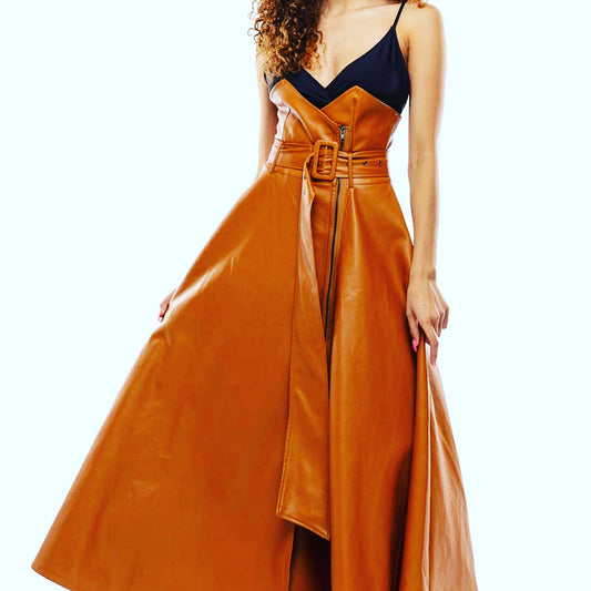 High Waist Faux Leather Maxi Skirt/Pant
